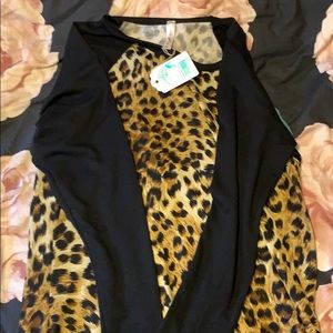 long sleeve leopard print dress
